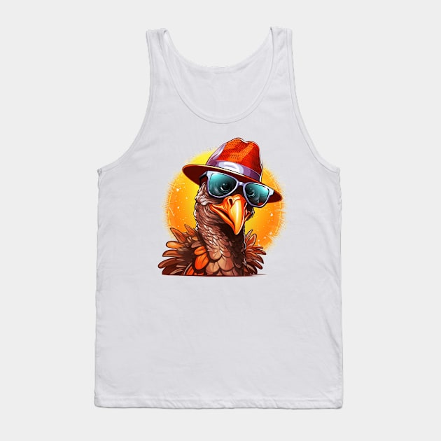 Cartoon Thanksgiving Turkey #16 Tank Top by Chromatic Fusion Studio